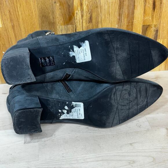 Aquatalia Phiona Gray Suede Almond Toe Heeled Ankle Boots 10.5 - Picture 7 of 11